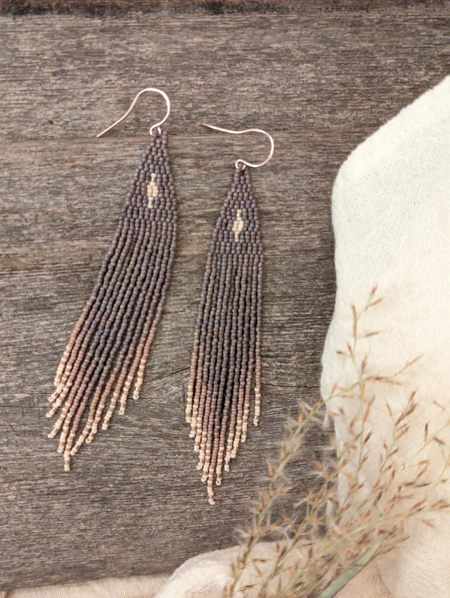 ✨ Purple Smoke Ombre Fringe Earring