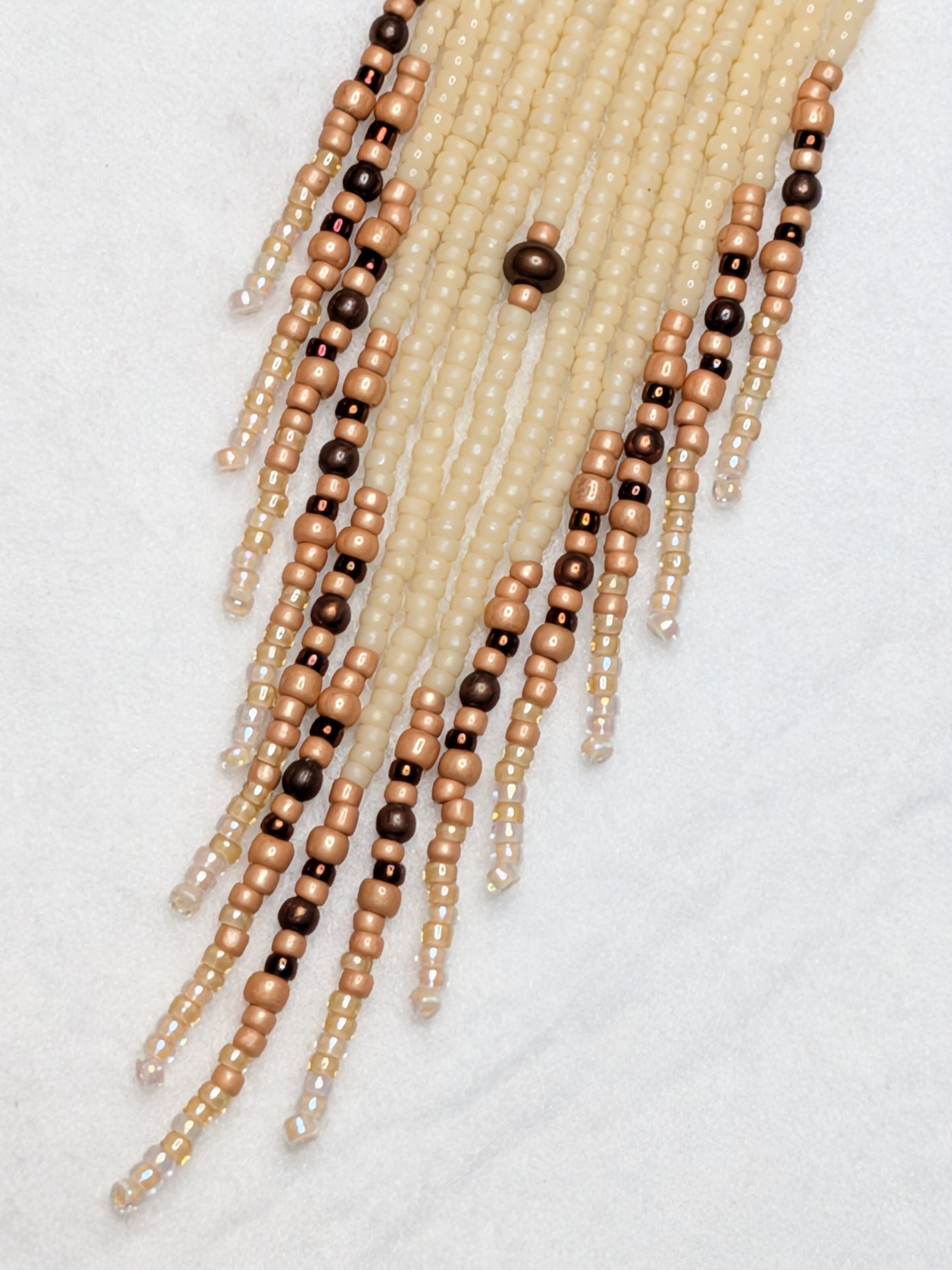 Peachy Cream Medium Fringe