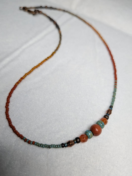 Copper, Carnelian, Moolikite Necklace